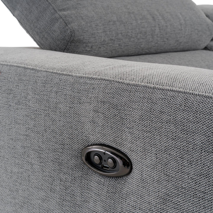 Emilia Reclining Sectional Sofa Light Grey