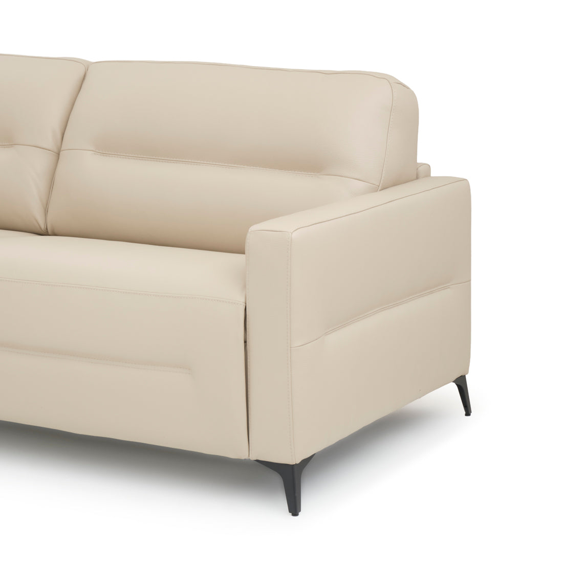 Elati Leather Queen Sofa-Bed Beige