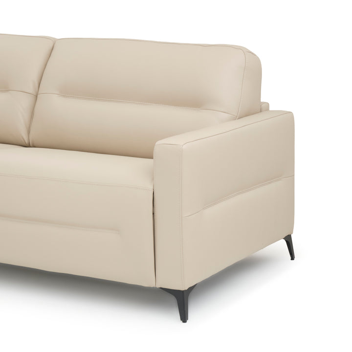 Elati Leather Queen Sofa-Bed Beige