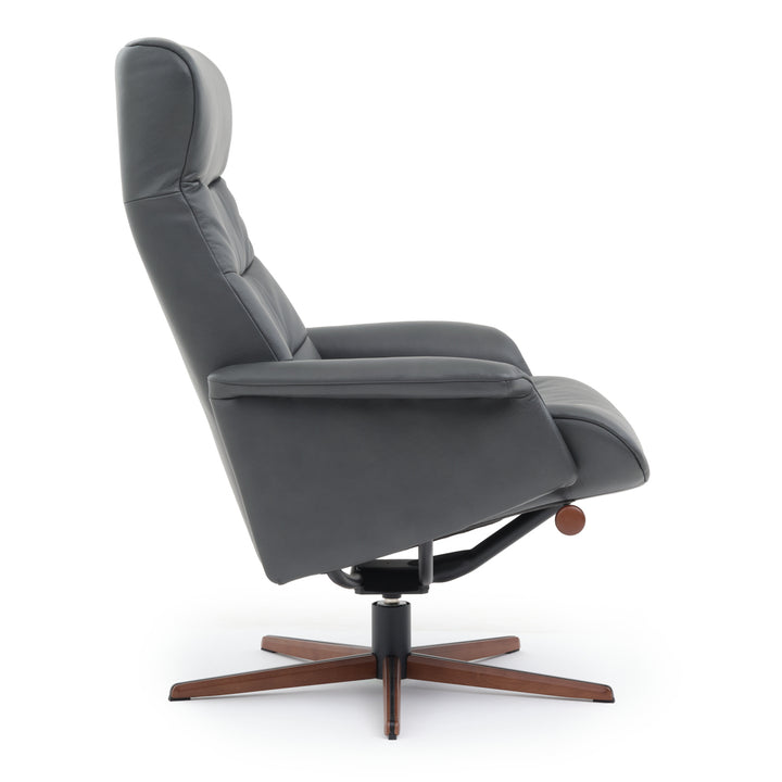 Nell Reclining Chair with Ottoman Dark Grey