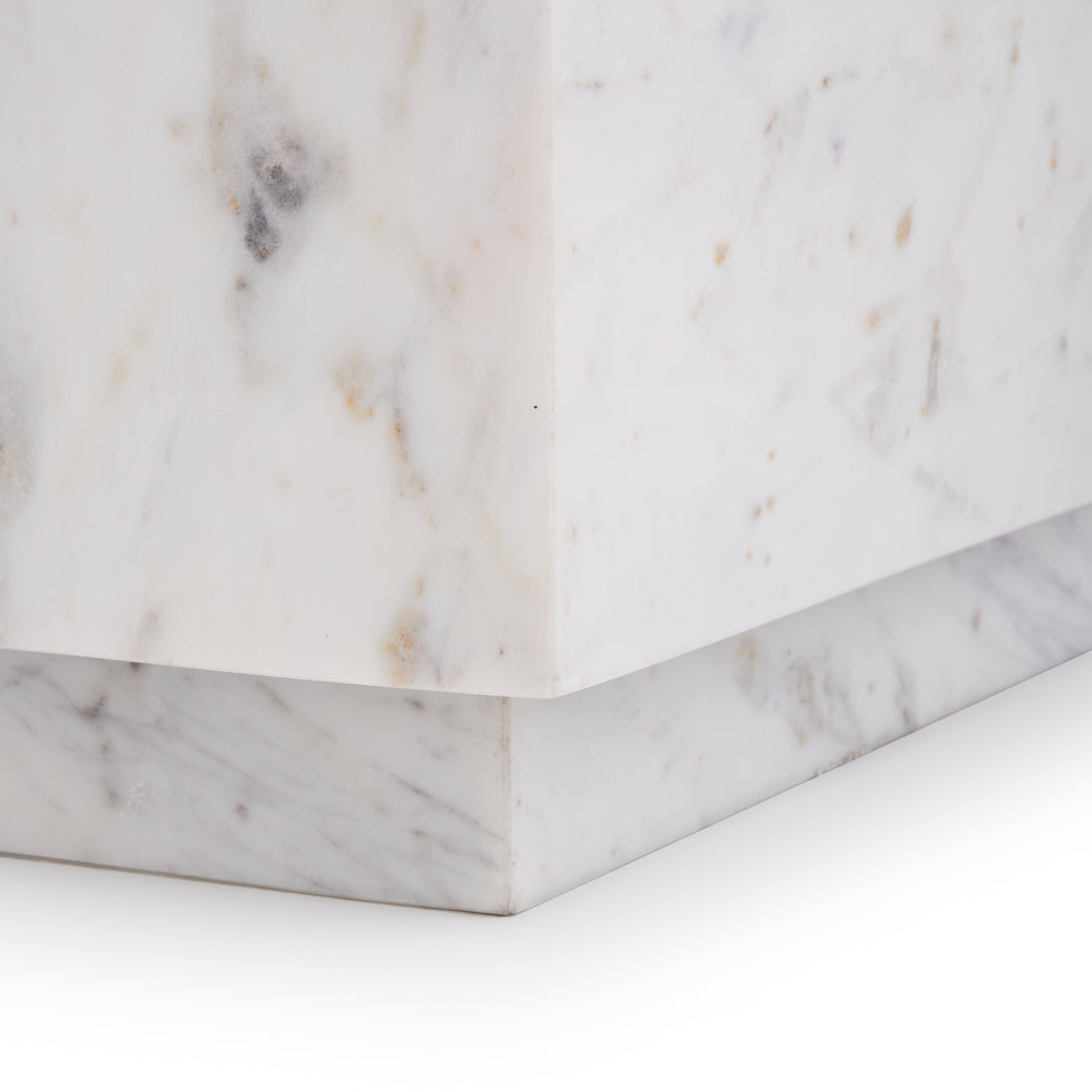 Nabby Marble End Table White