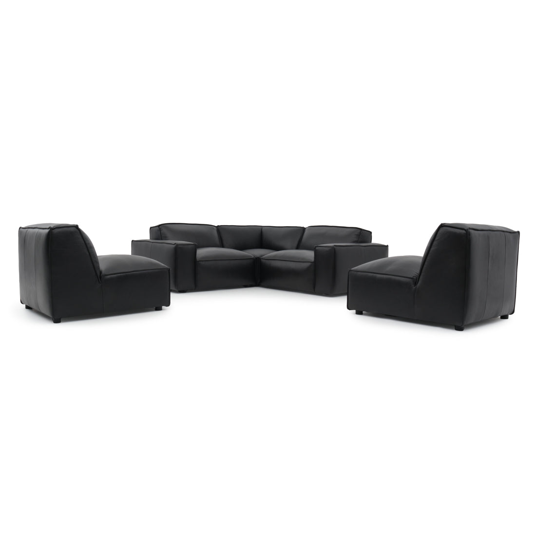 Nook Leather Modular Set Black