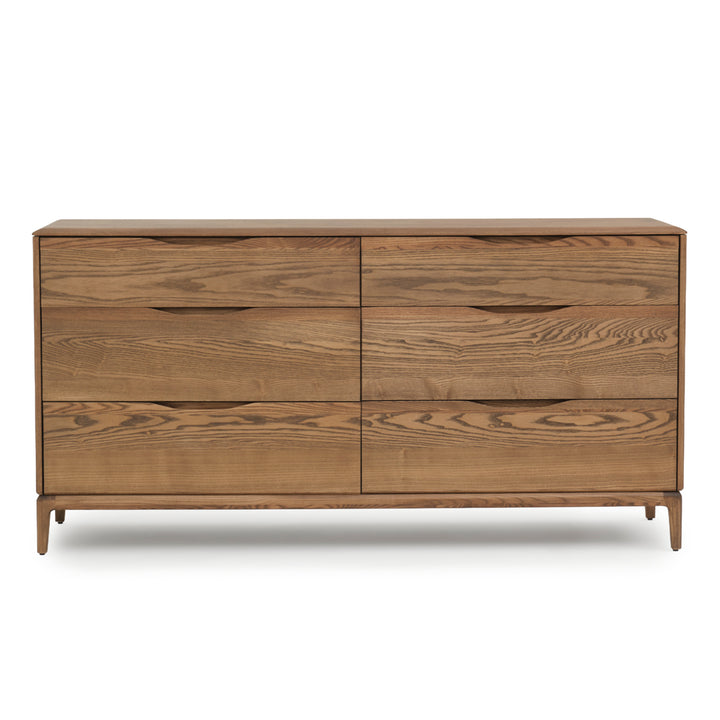 Nicolette 6-Drawer Dresser Dark Brown