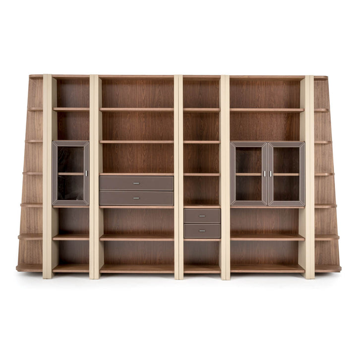 Neghan Wood Bookcase Dark Brown