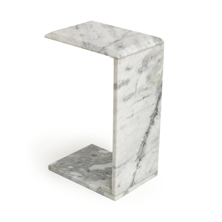 Neville Marble Accent Table White