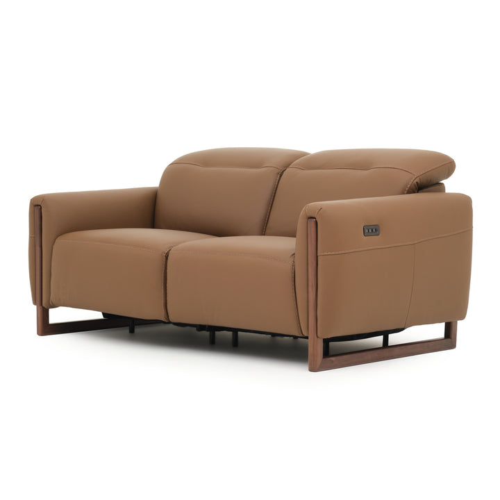 Embra Leather Reclining Loveseat Dark Brown
