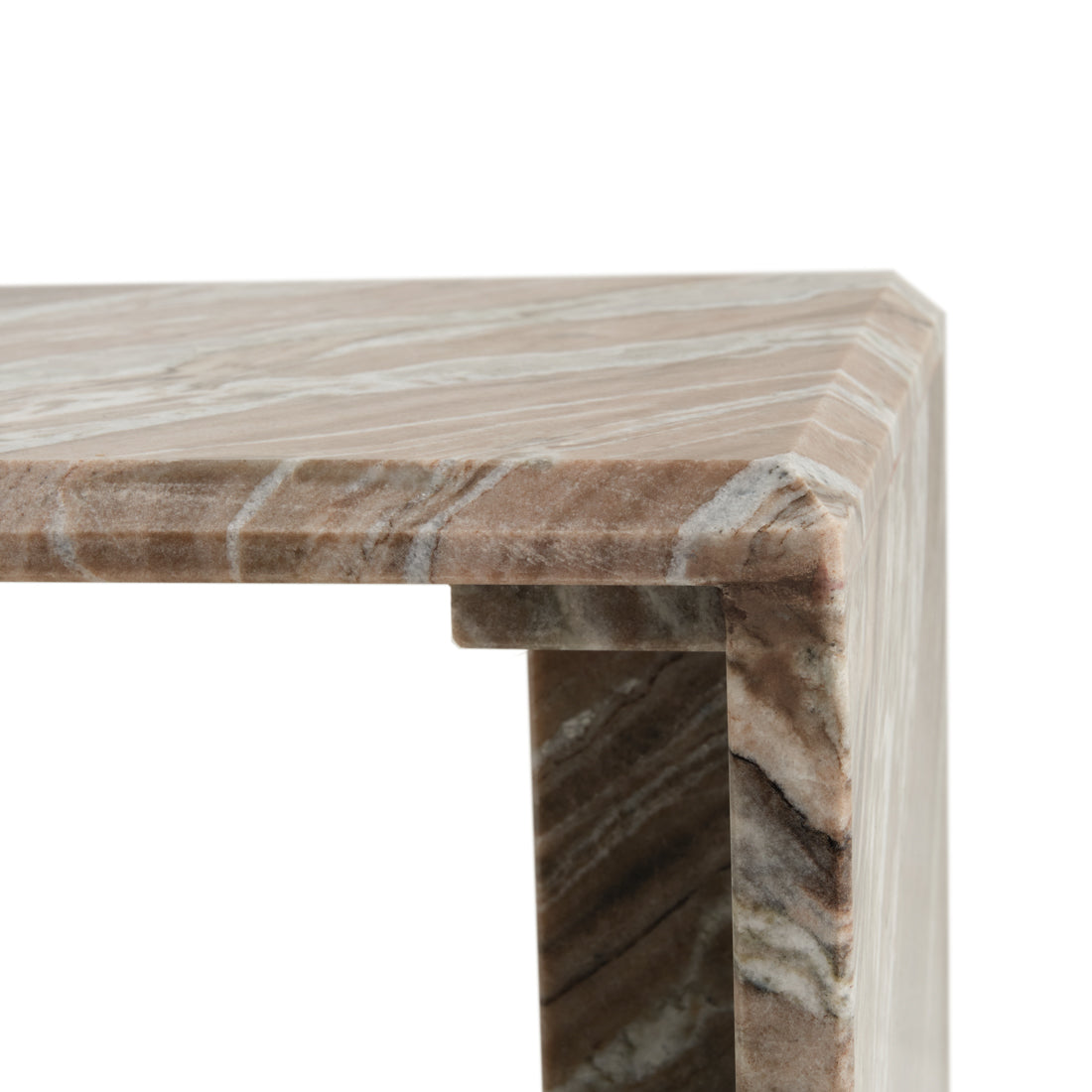 Neville Marble Accent Table Light Brown