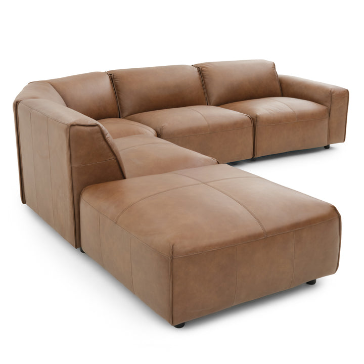 Nessa Leather Modular Set Dark Brown
