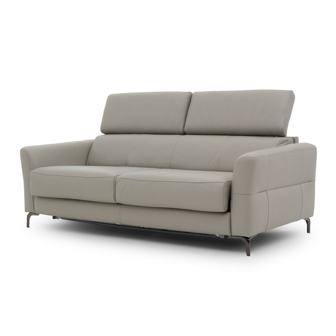 Westlyn Leather Double Sofa-Bed Light Grey