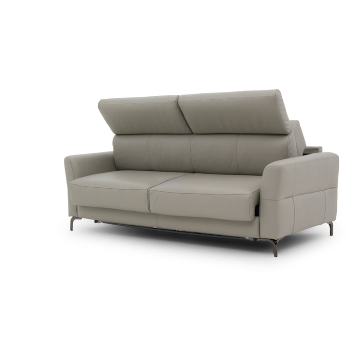 Westlyn Leather Double Sofa-Bed Light Grey