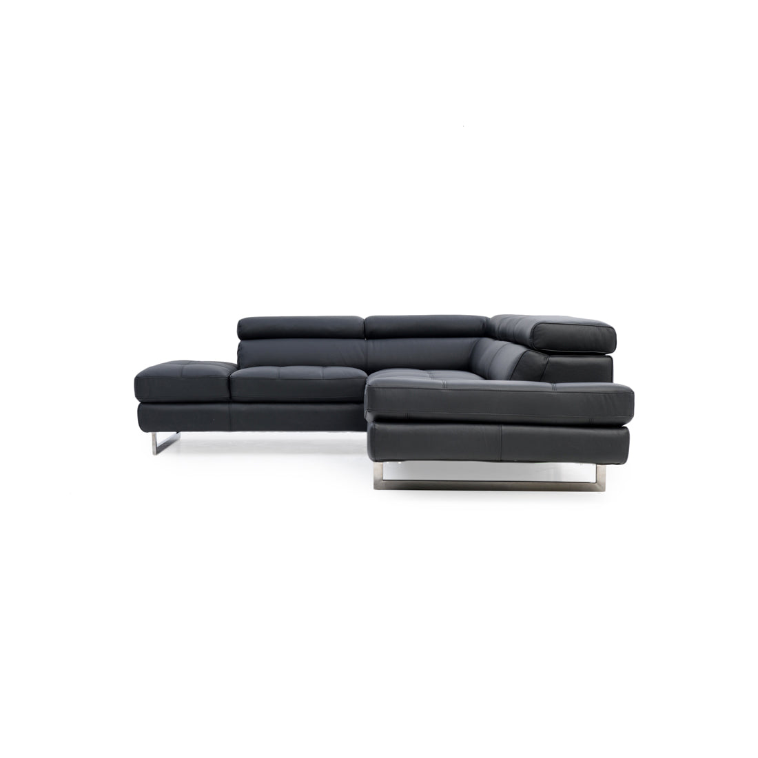 Rockland Leather Sectional Sofa Black