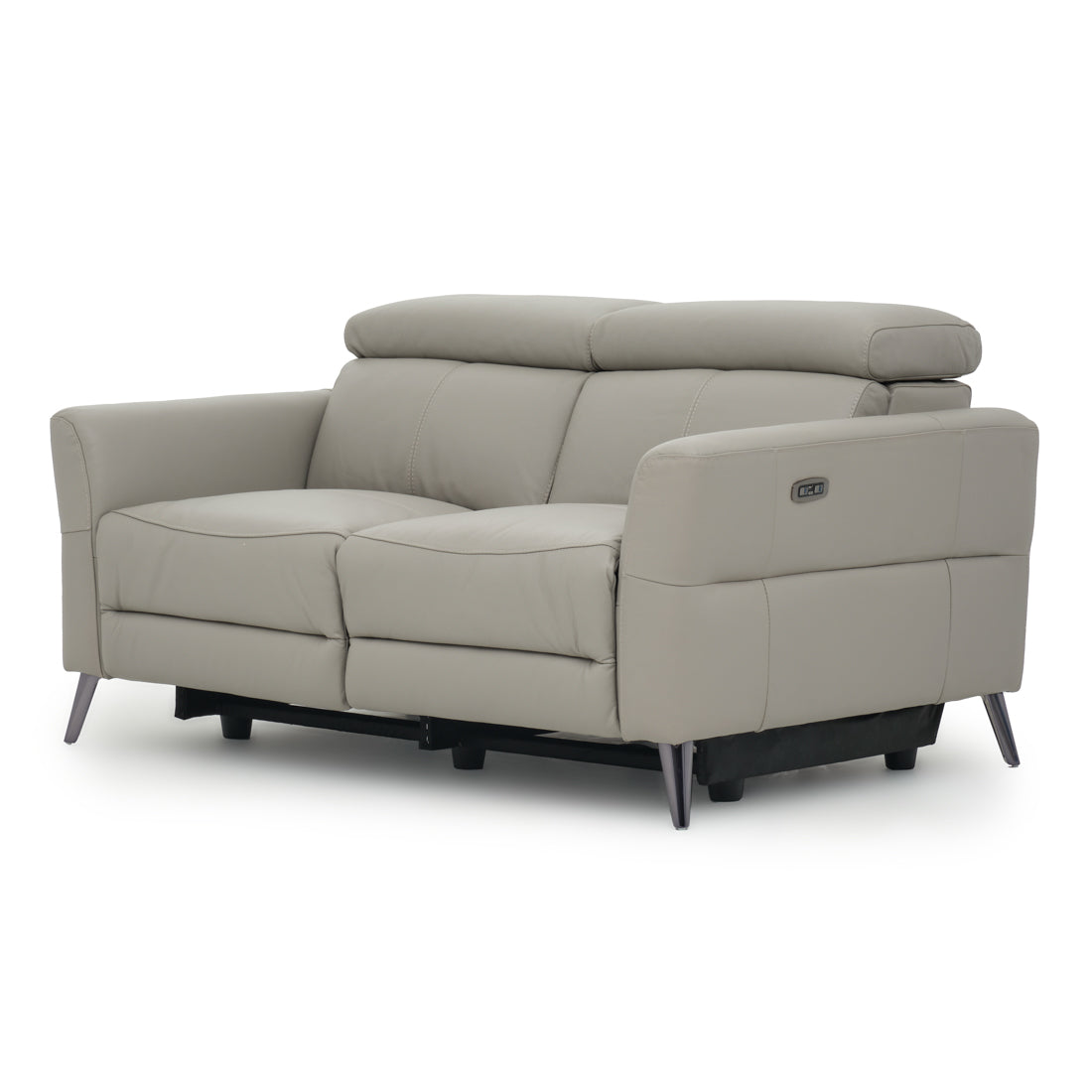 Westlyn Leather Reclining Loveseat Light Grey