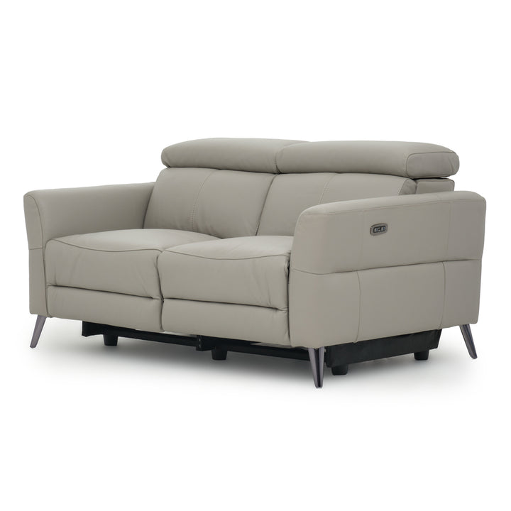 Westlyn Leather Reclining Loveseat Light Grey