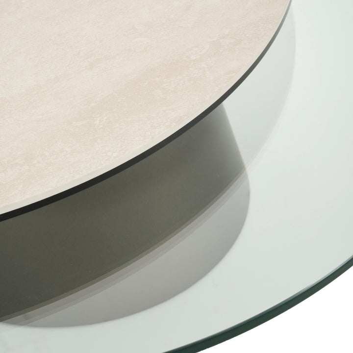 Navona Ceramic Coffee Table Light Brown