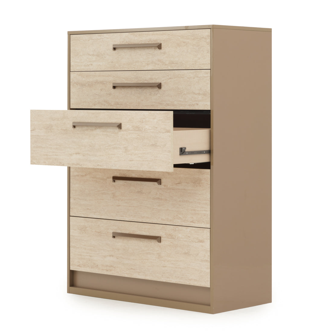 Nunzia 5-Drawer Chest Beige
