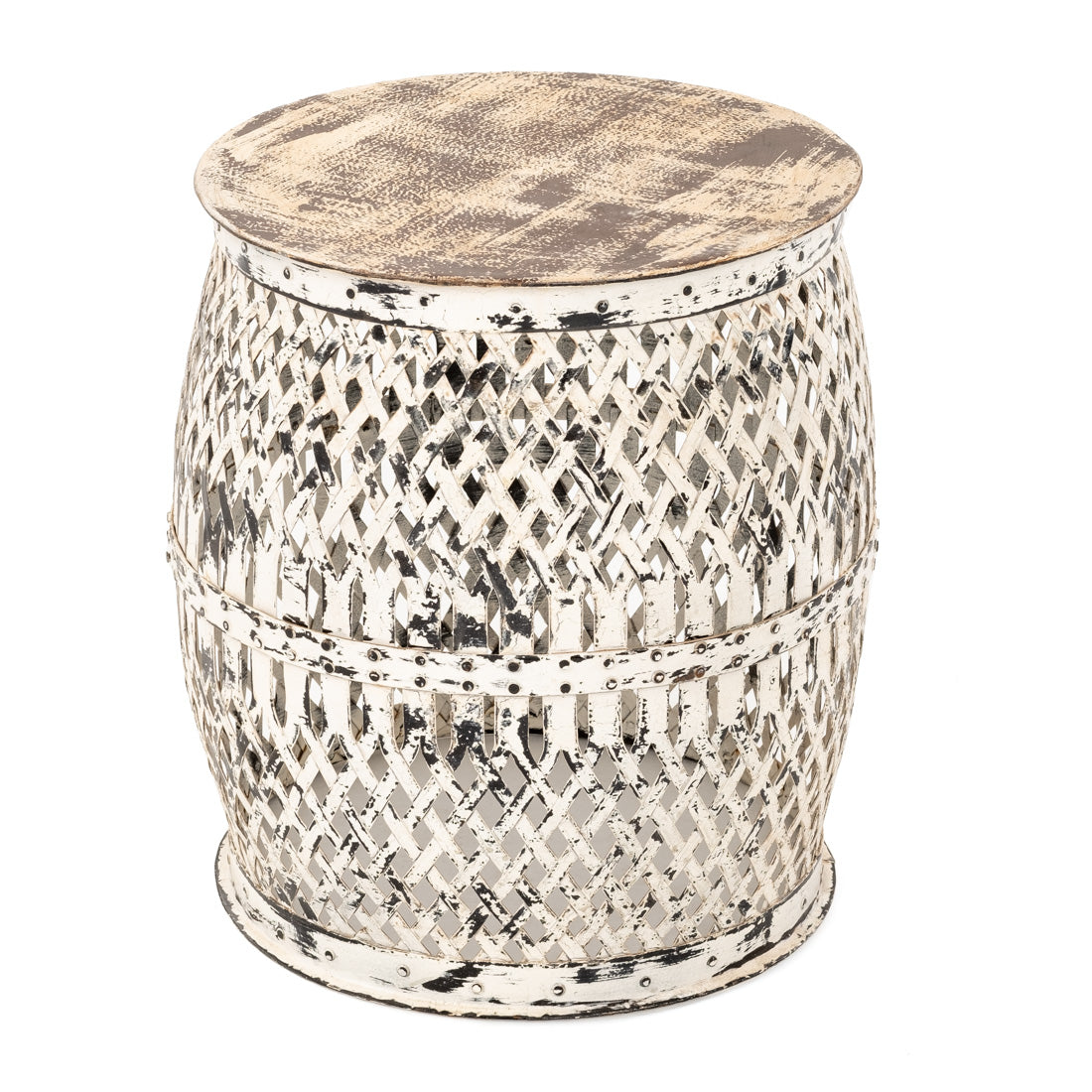 Indira Metal Accent Table Off White