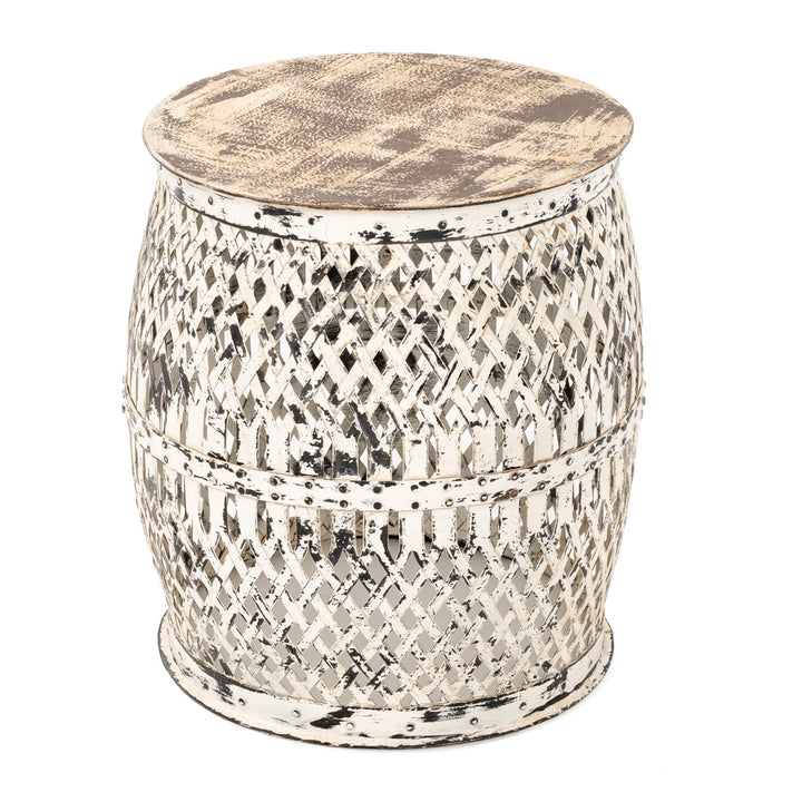 Indira Metal Accent Table Off White
