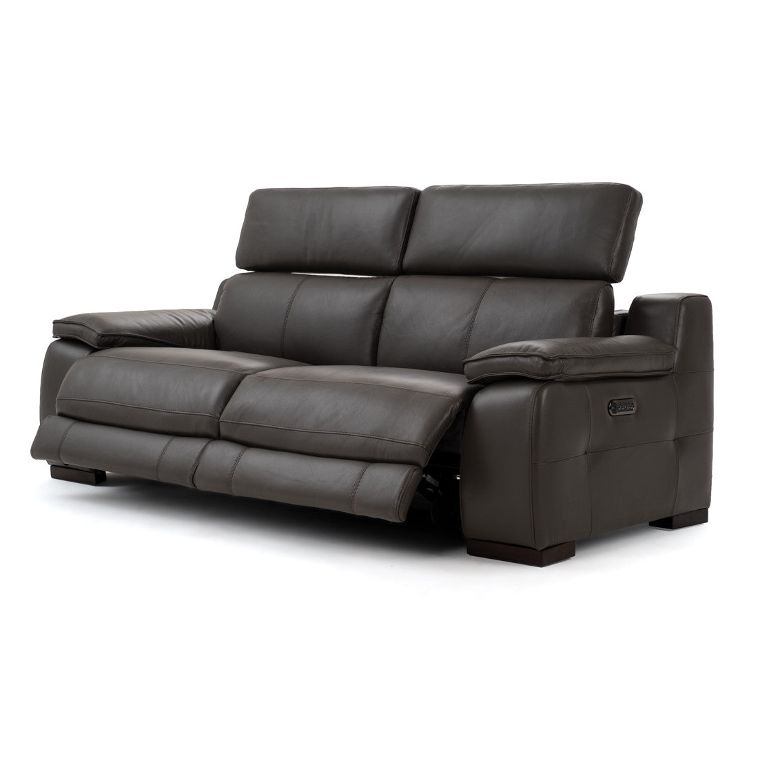 Nova Leather Reclining Sofa Dark Grey