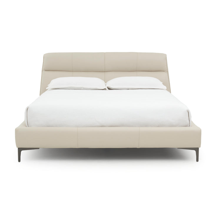 Wallace Leather Queen Bed Beige