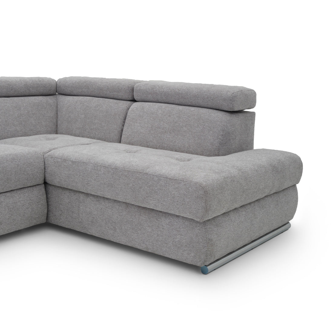 Wicek Fabric Sectional Sofa-Bed Light Grey