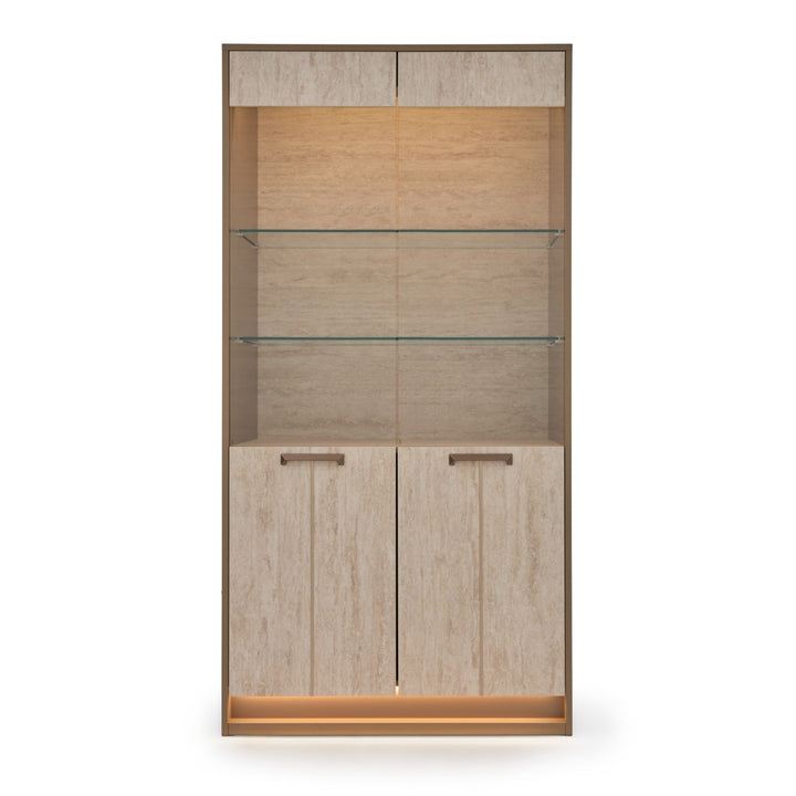 Nunzia Glass Curio Beige