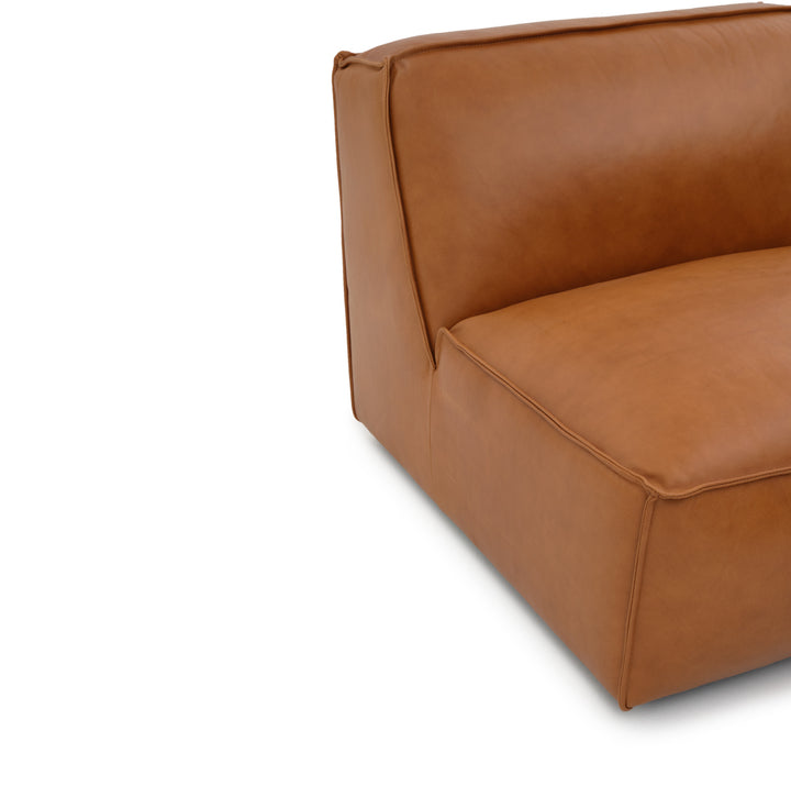 Nook Modular Armless Chair Cognac
