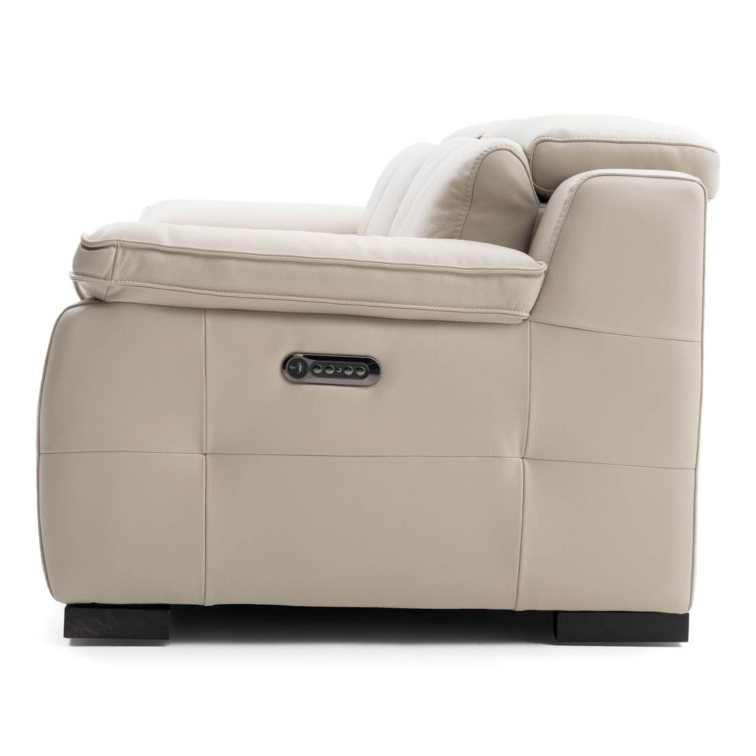 Nova Leather Reclining Sofa Light Grey