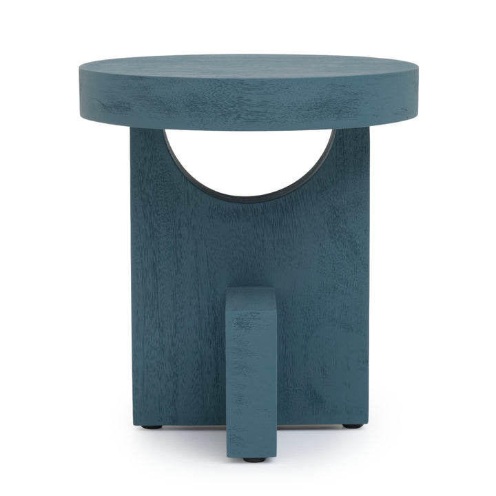 Siya Wood Accent Table Light Blue