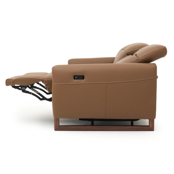 Embra Leather Reclining Sofa Dark Brown