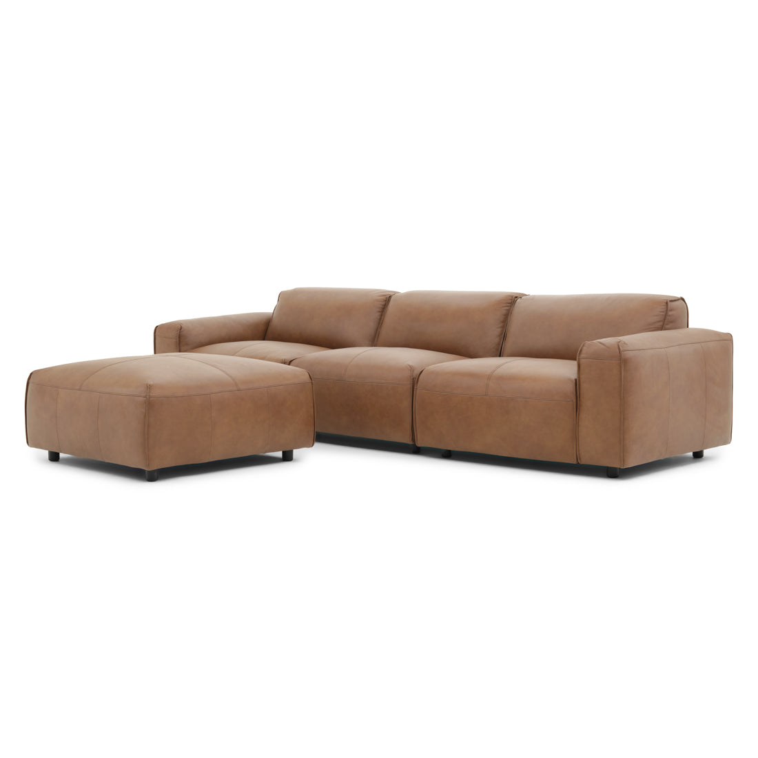 Nessa Leather Modular Set Dark Brown