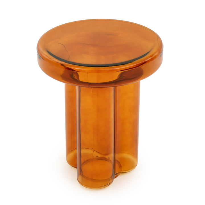 Eira Glass End Table Light Brown