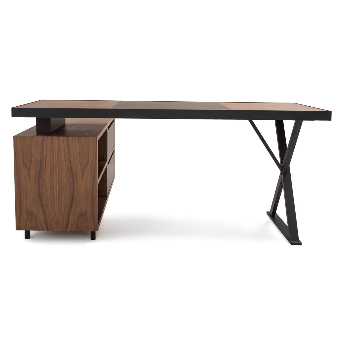 Neghan L-Shaped Desk Dark Brown