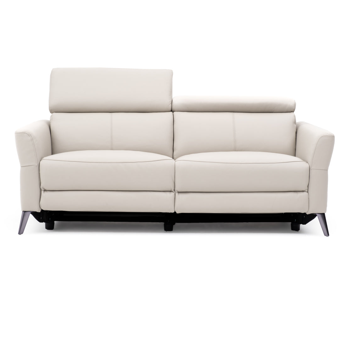 Westlyn Leather Reclining Sofa Light Grey