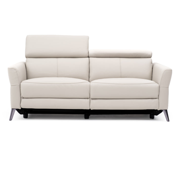 Westlyn Leather Reclining Sofa Light Grey