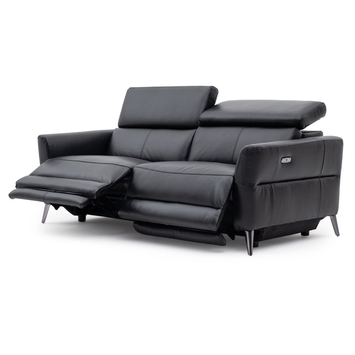 Westlyn Leather Reclining Sofa Black