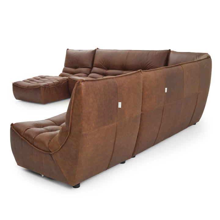 Nesto Leather Modular Set Dark Brown
