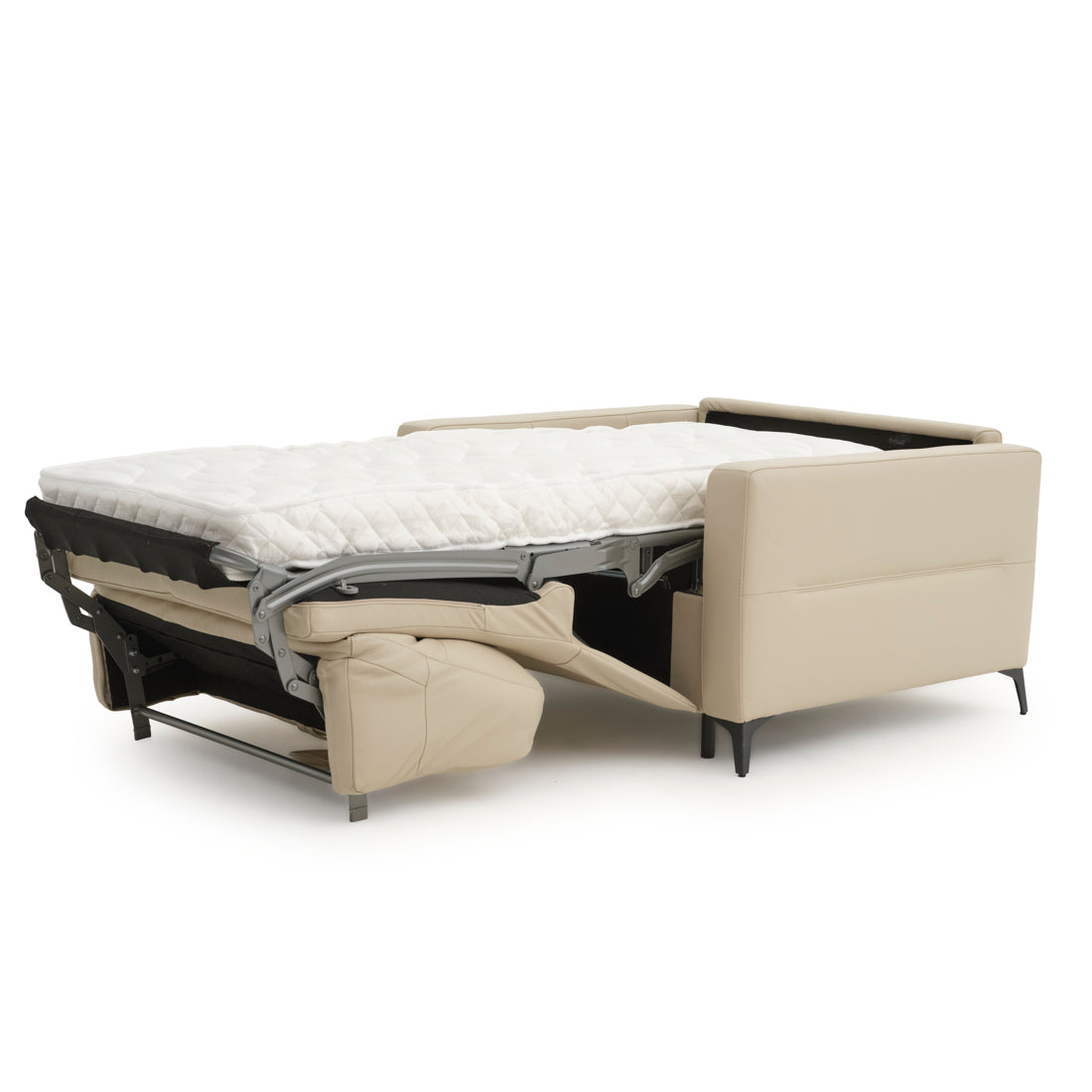 Elati Leather Single Sofa-Bed Beige