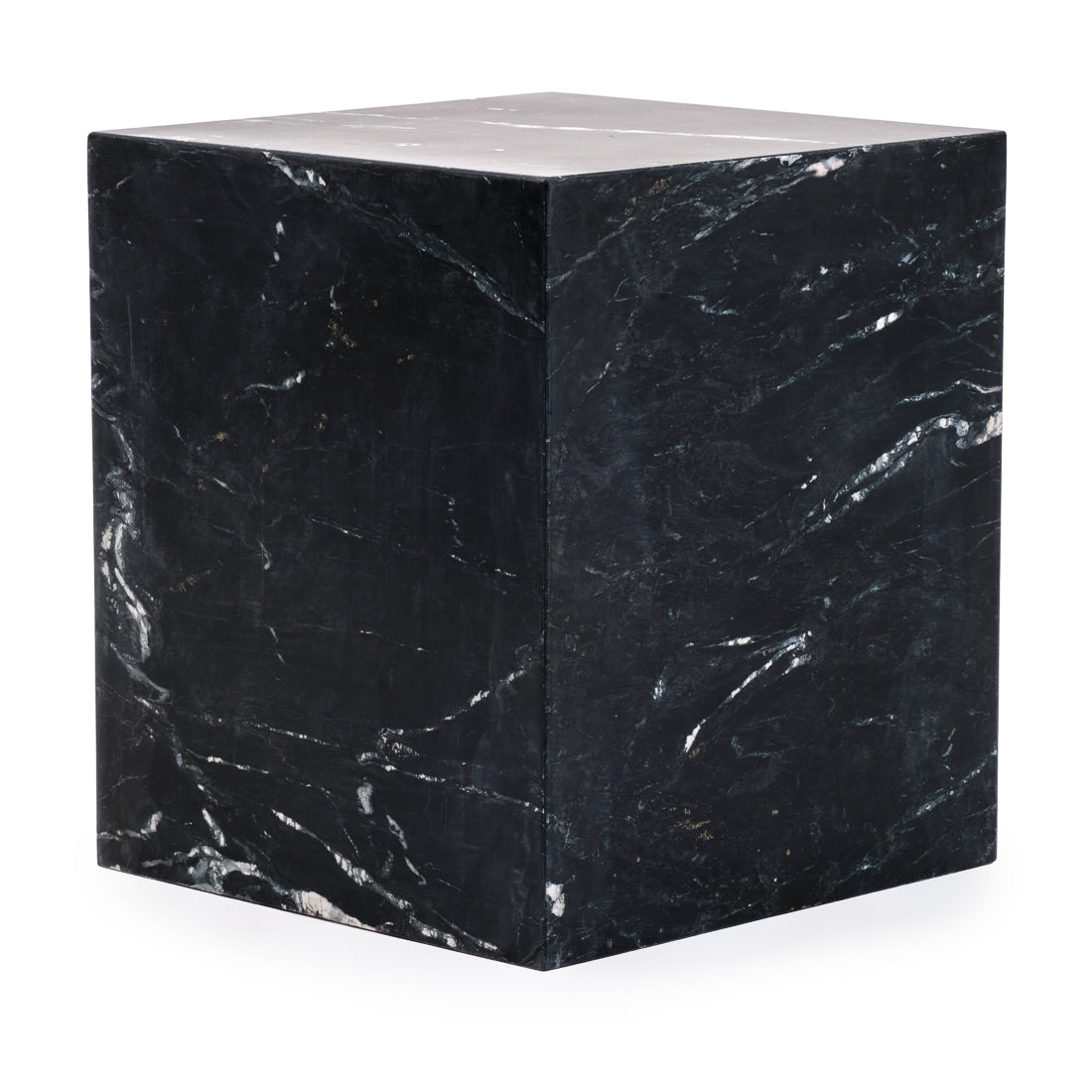 Nabby Marble End Table Black