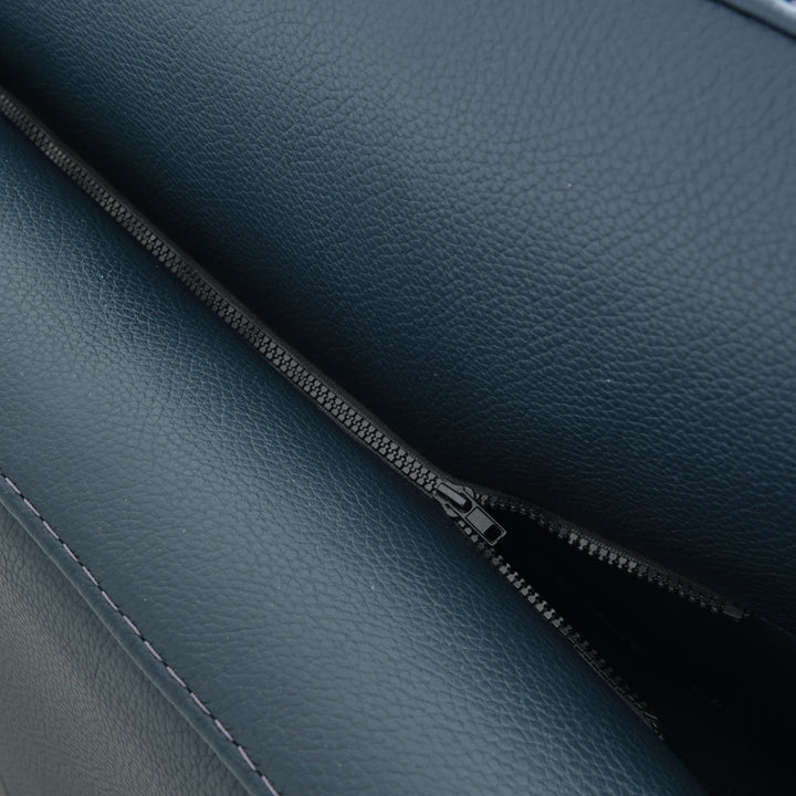 Ermilo Leather Sofa Dark Blue