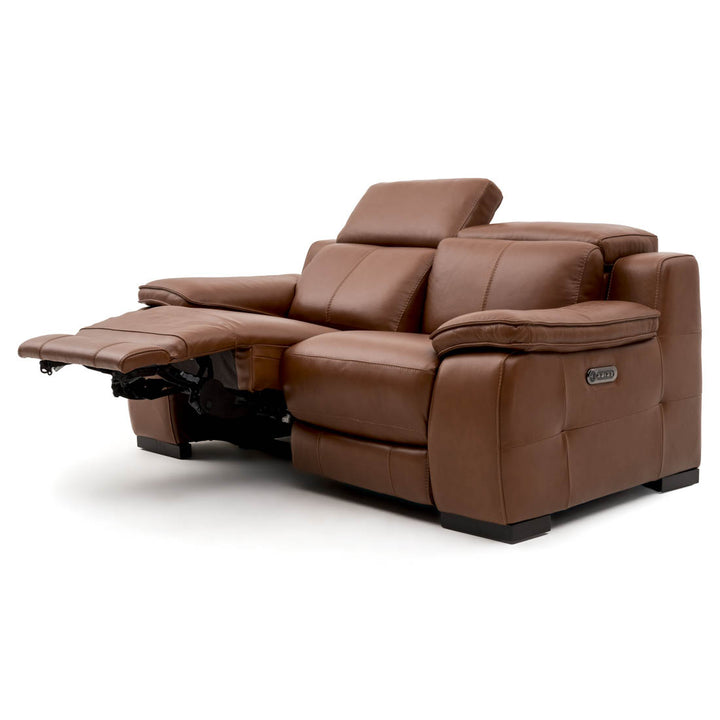 Nova Leather Reclining Loveseat Cognac