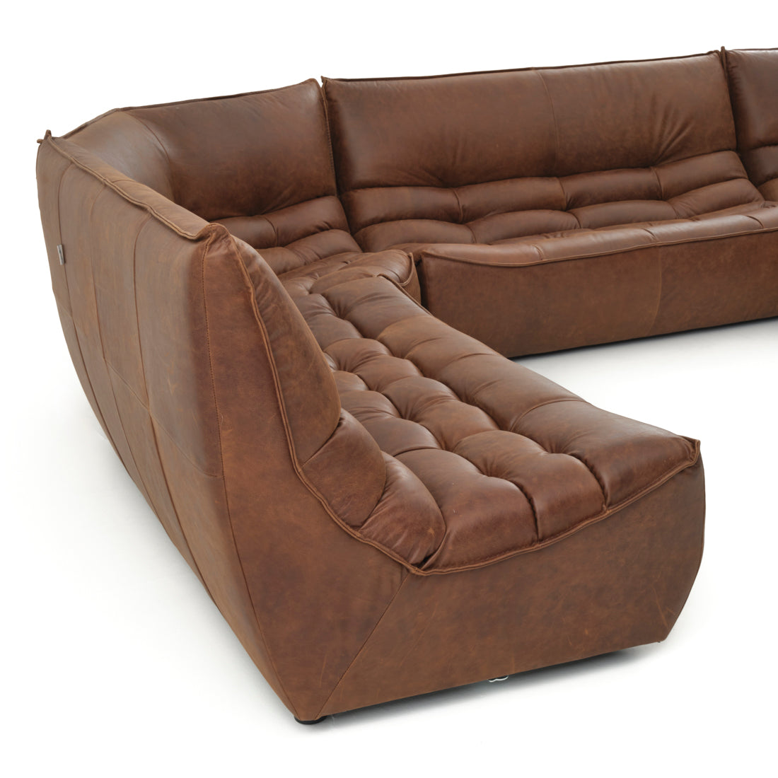 Nesto Leather Modular Set Dark Brown