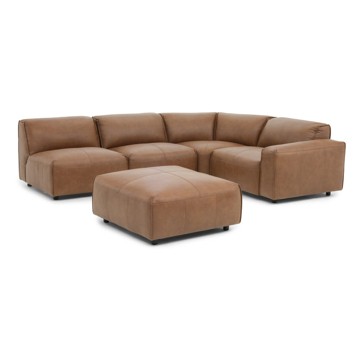Nessa Leather Modular Set Dark Brown
