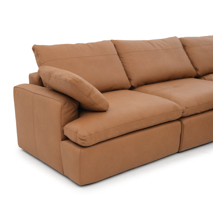 Nigella Leather Sectional Sofa Cognac