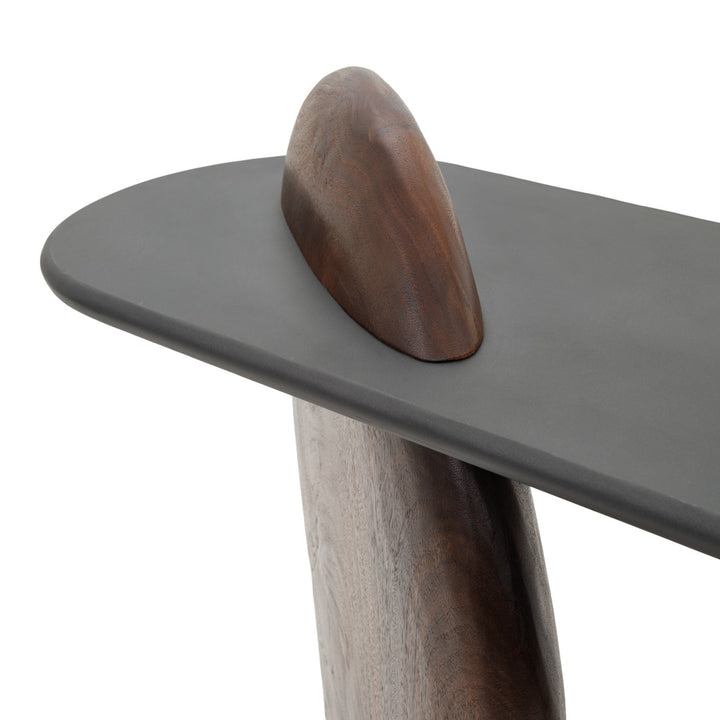 Natera Wood Console Table Dark Brown