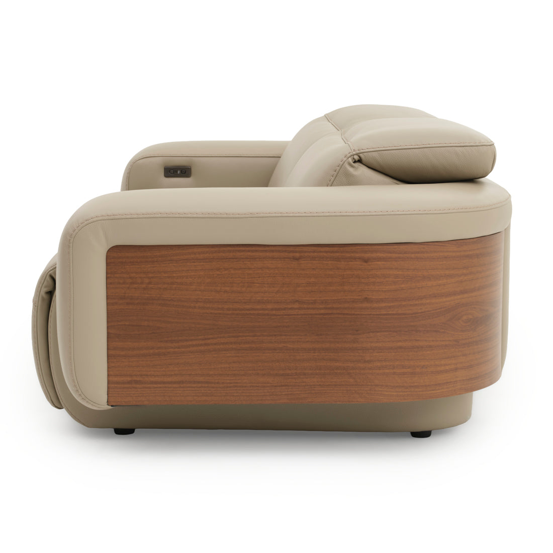 Eltha Leather Reclining Sofa Taupe