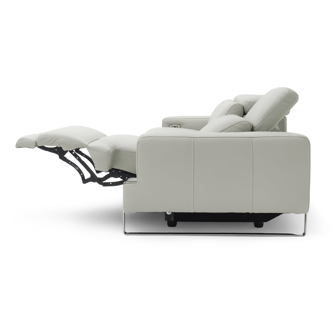 Warley Leather Reclining Sofa Beige