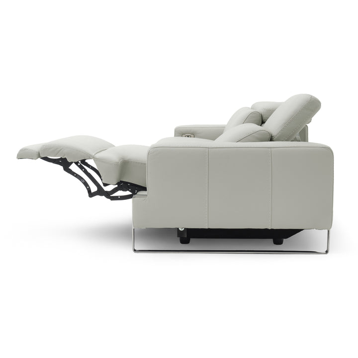 Warley Leather Reclining Sofa Beige