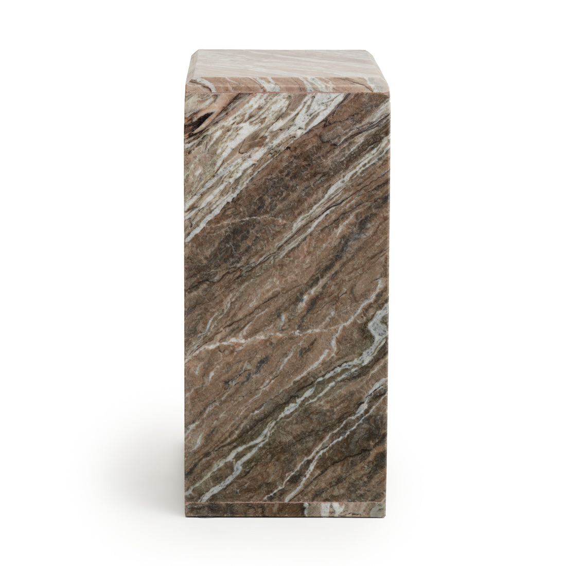 Neville Marble Accent Table Light Brown