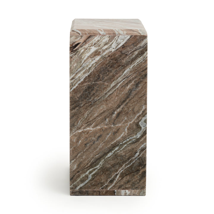 Neville Marble Accent Table Light Brown
