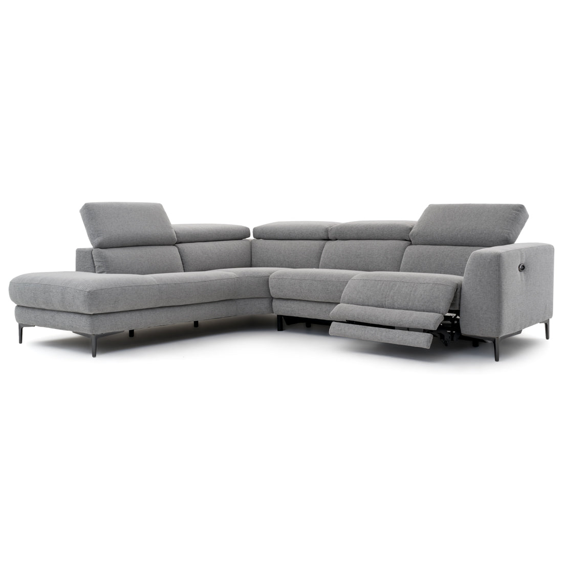 Emilia Reclining Sectional Sofa Light Grey